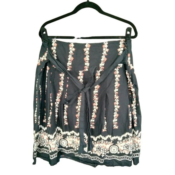 Mix Nouveau Womens Floral Waist Tie Boho Design Fully Lined Skirt Plus Size 2X - Picture 2 of 8